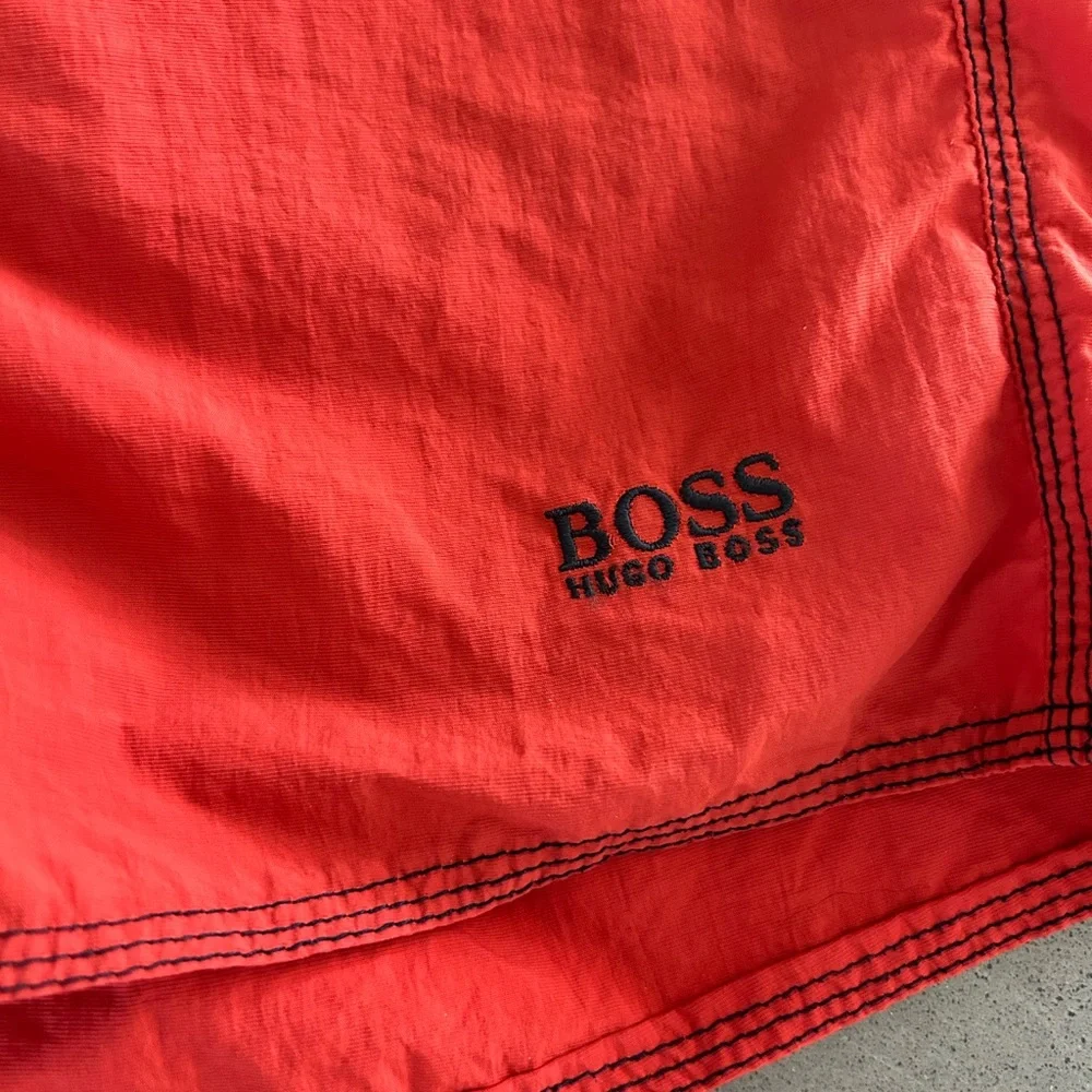 Boss Vibrant Orange Swim Trunks for Men - Picture 2 of 4